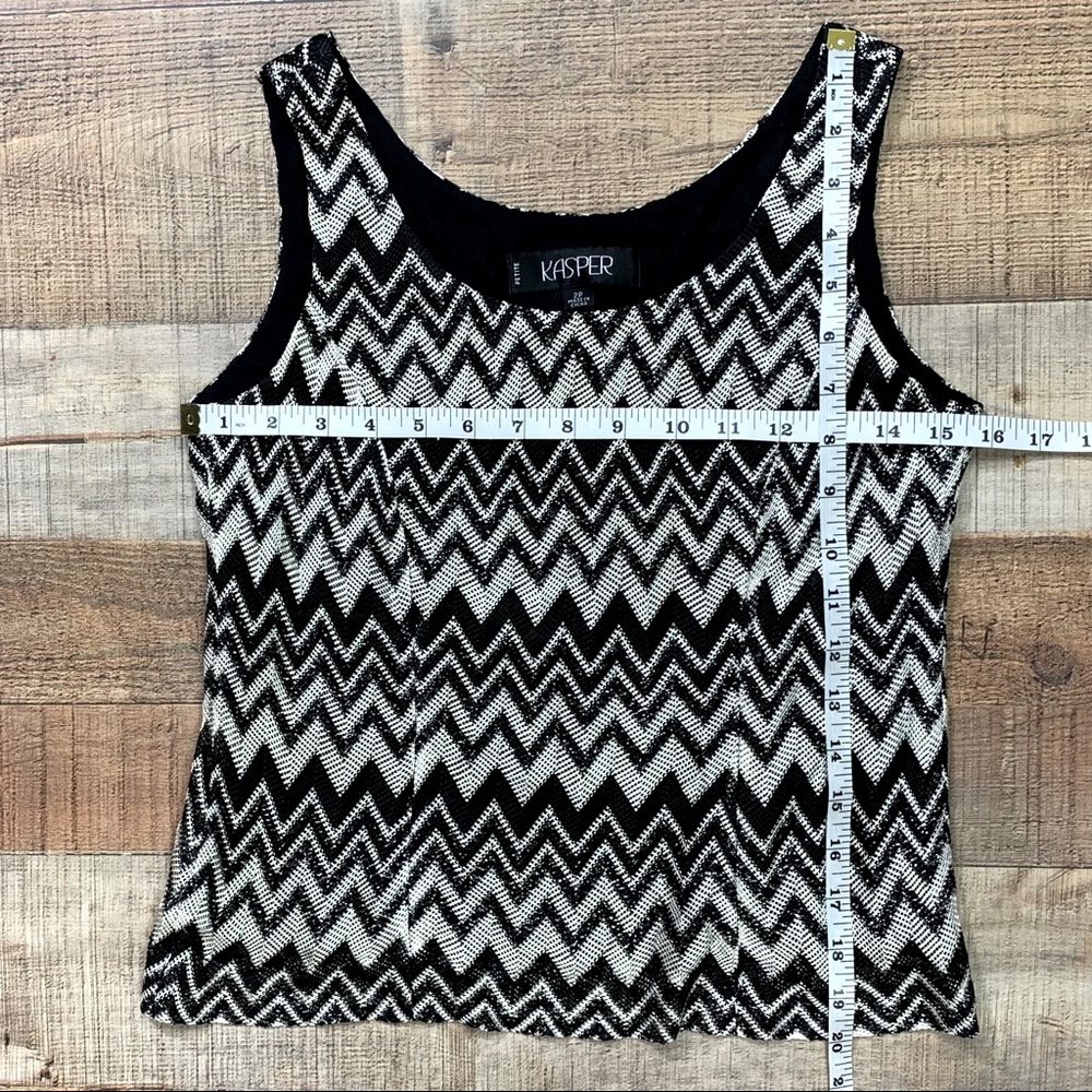 Kasper Black And White Zig Zag Pattern Sleeveless… - image 7